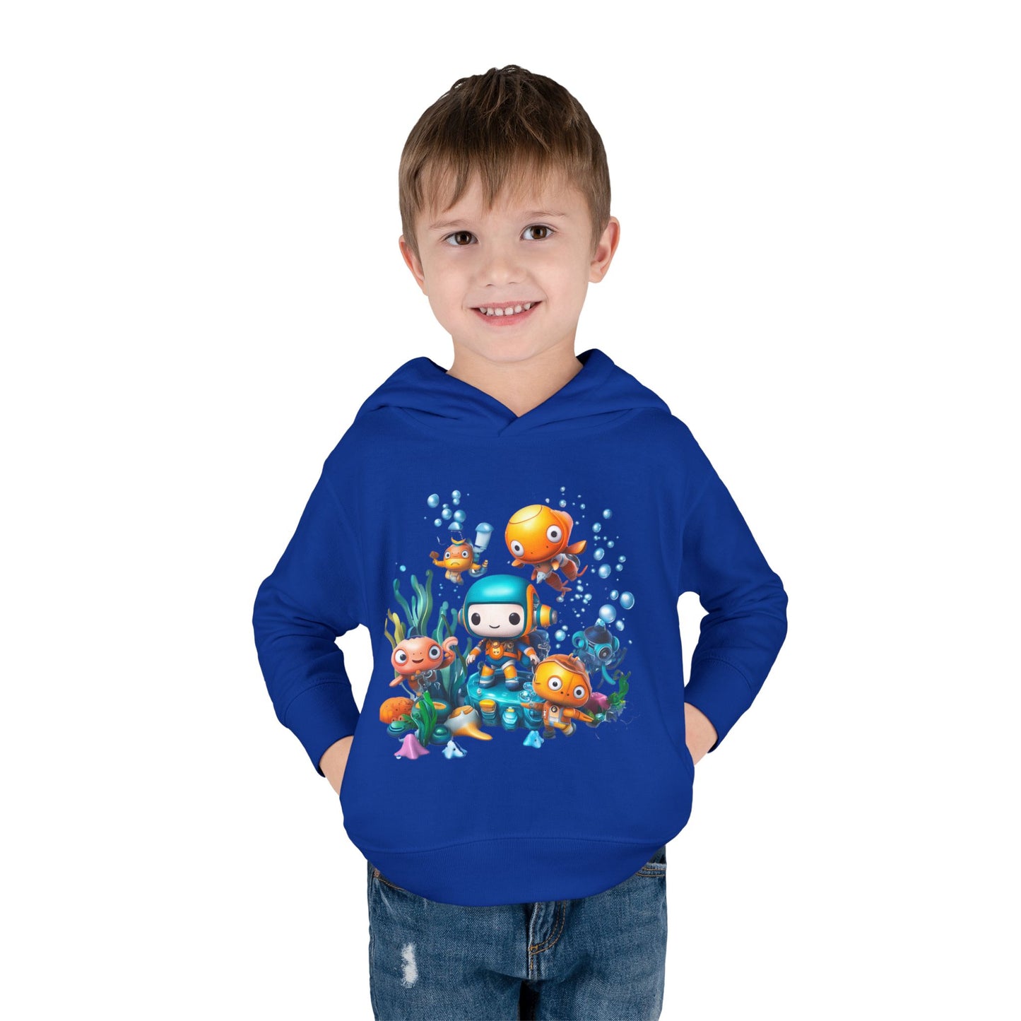 Toddler Fleece Hoodie - Underwater Mission Design