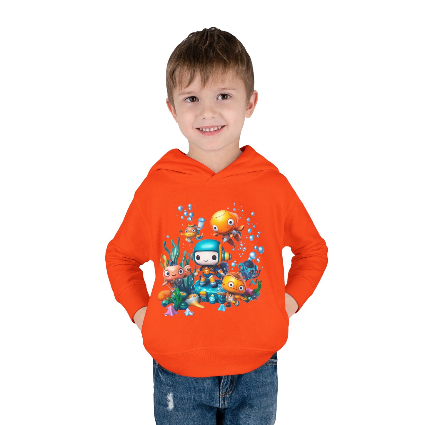 Toddler Fleece Hoodie - Underwater Mission Design