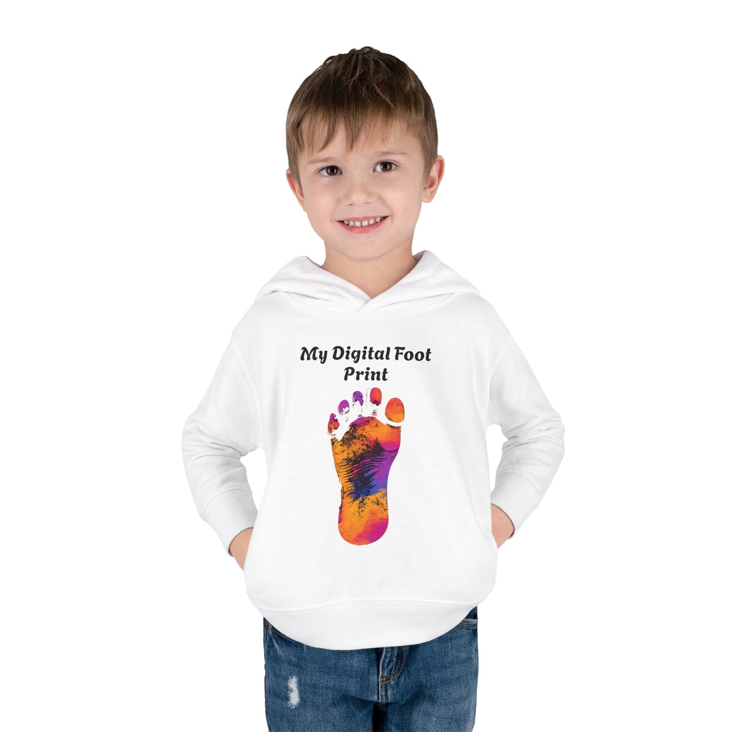 Toddler Fleece Hoodie - My Digital Foot Print Design