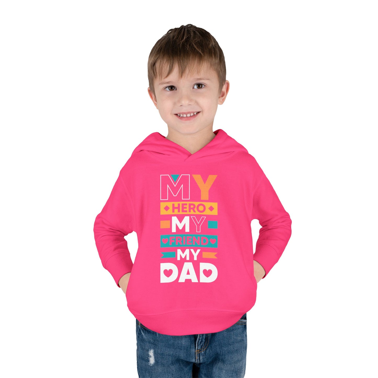 Toddler Fleece Hoodie - 'My Dad My Hero' Design