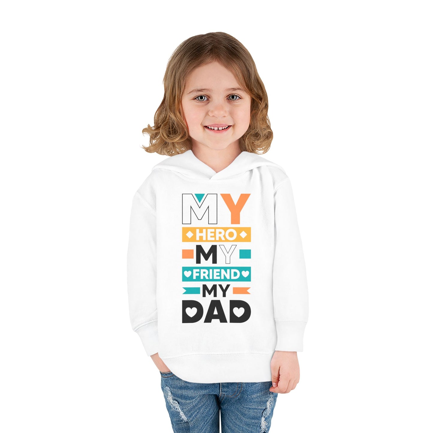 Toddler Fleece Hoodie - 'My Dad My Hero' Design