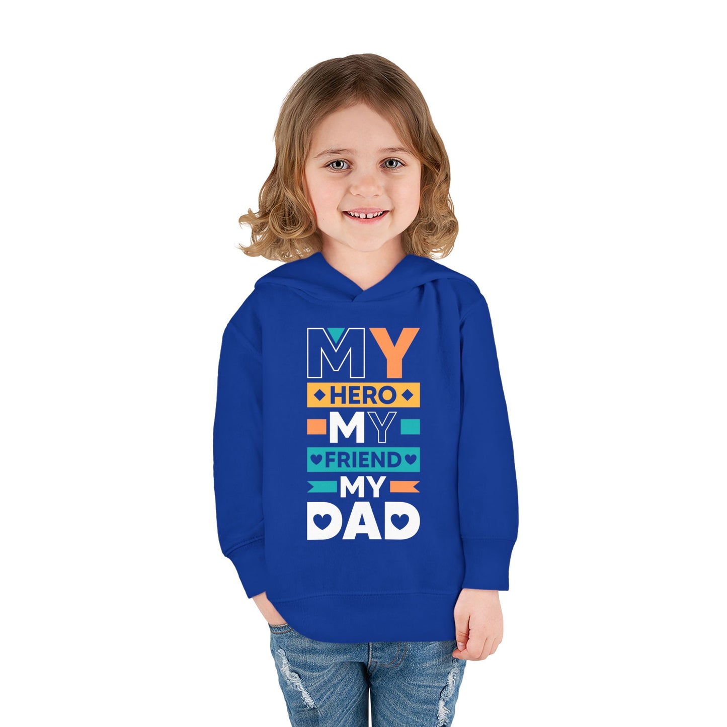 Toddler Fleece Hoodie - 'My Dad My Hero' Design