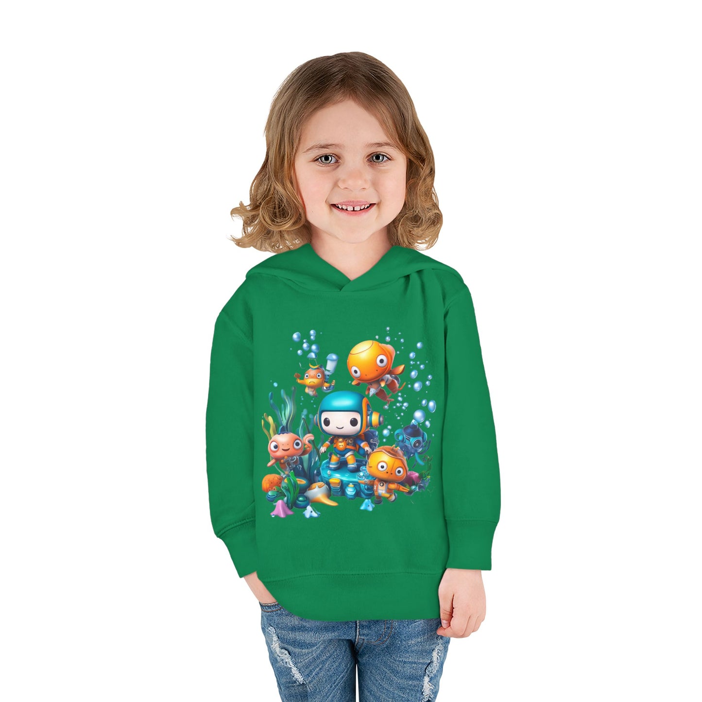 Toddler Fleece Hoodie - Underwater Mission Design