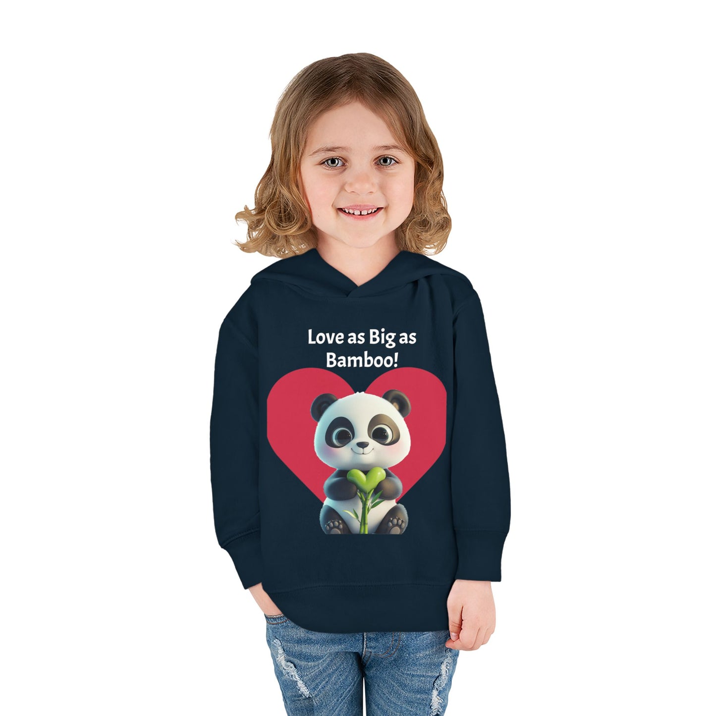 Toddler Fleece Hoodie - Panda Love as Big as Bamboo