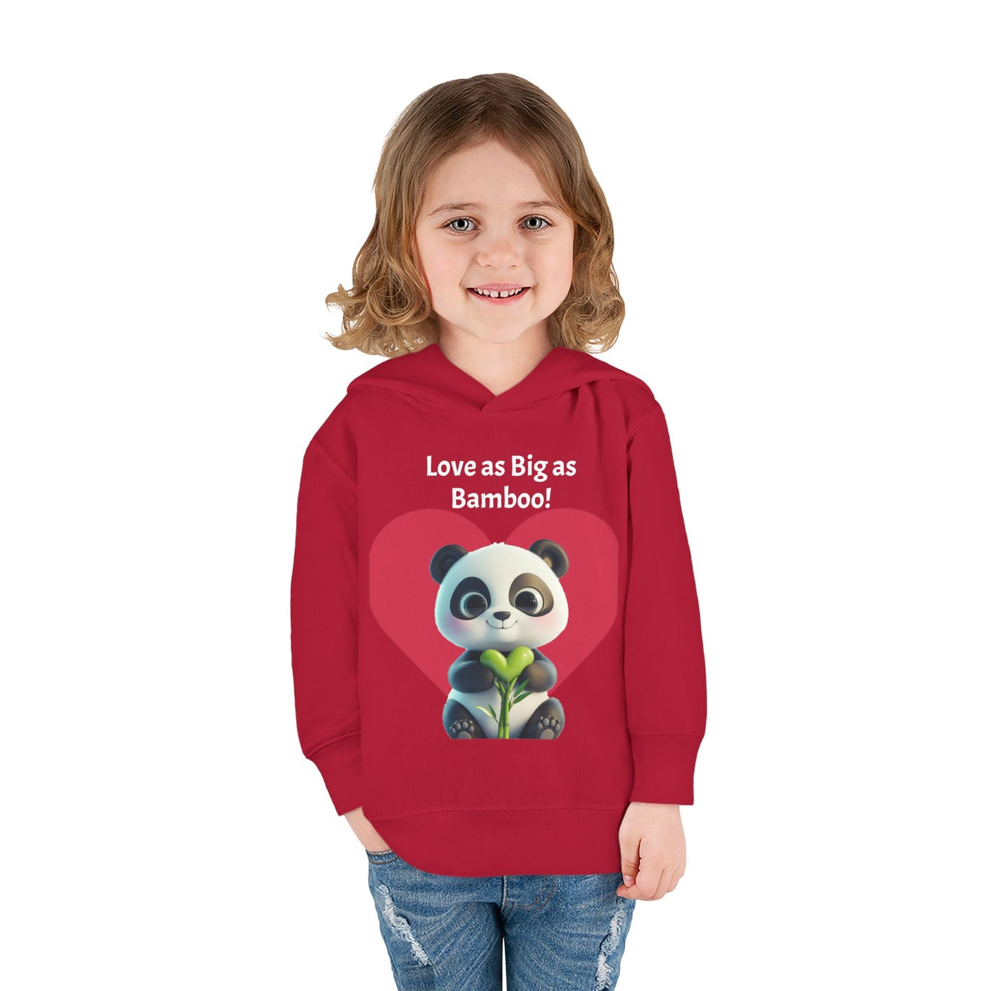 Toddler Fleece Hoodie - Panda Love as Big as Bamboo