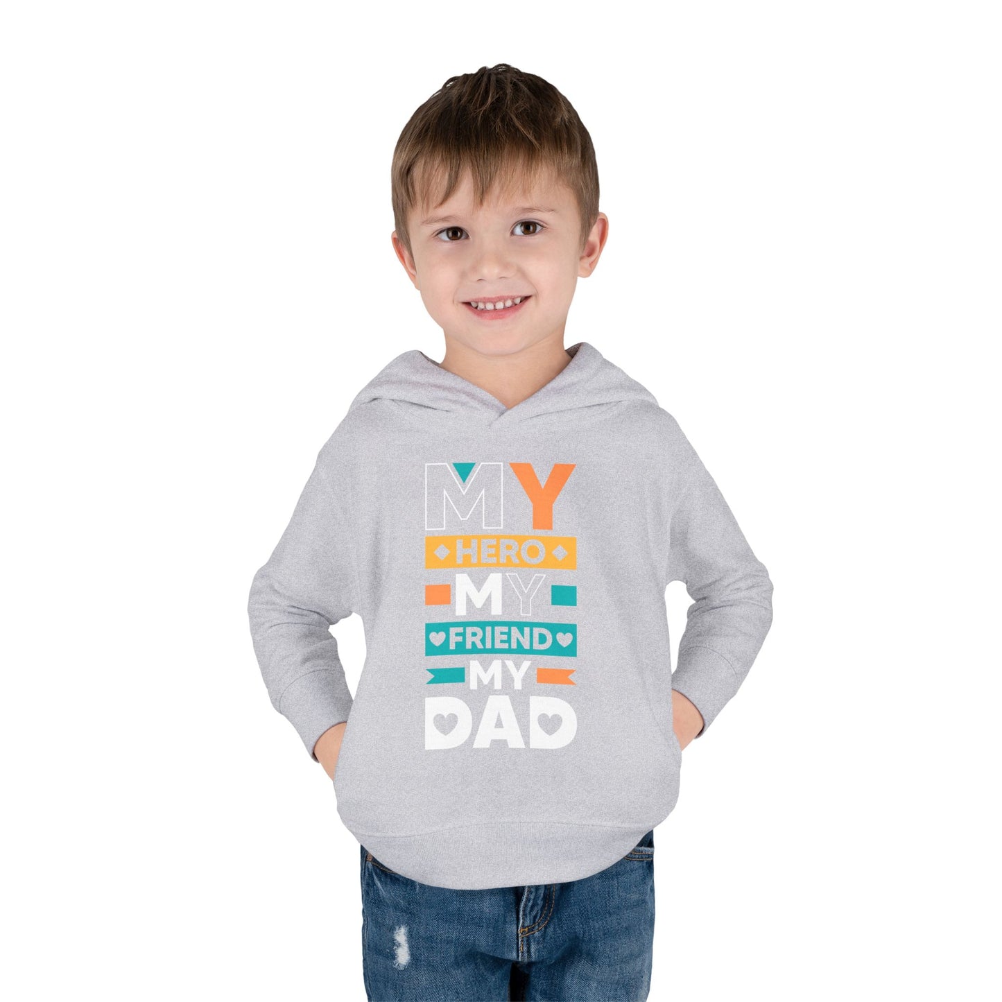 Toddler Fleece Hoodie - 'My Dad My Hero' Design