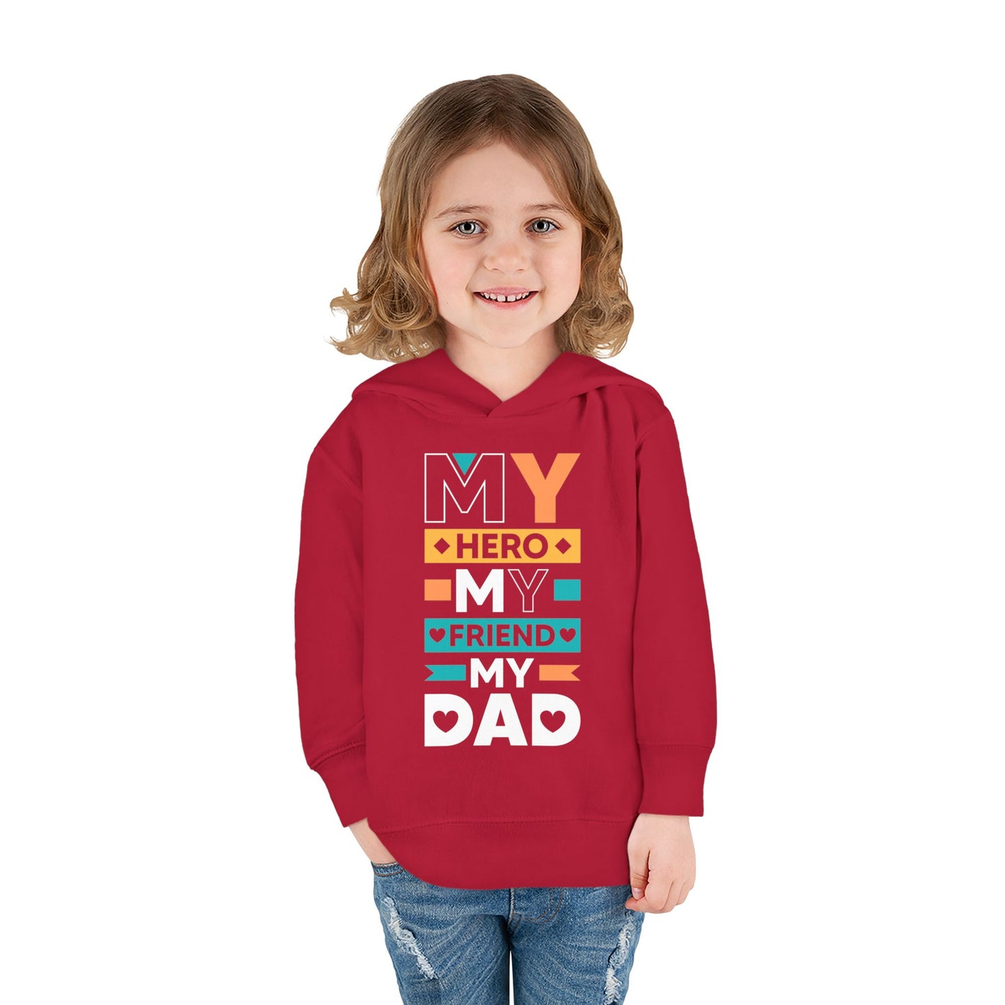 Toddler Fleece Hoodie - 'My Dad My Hero' Design