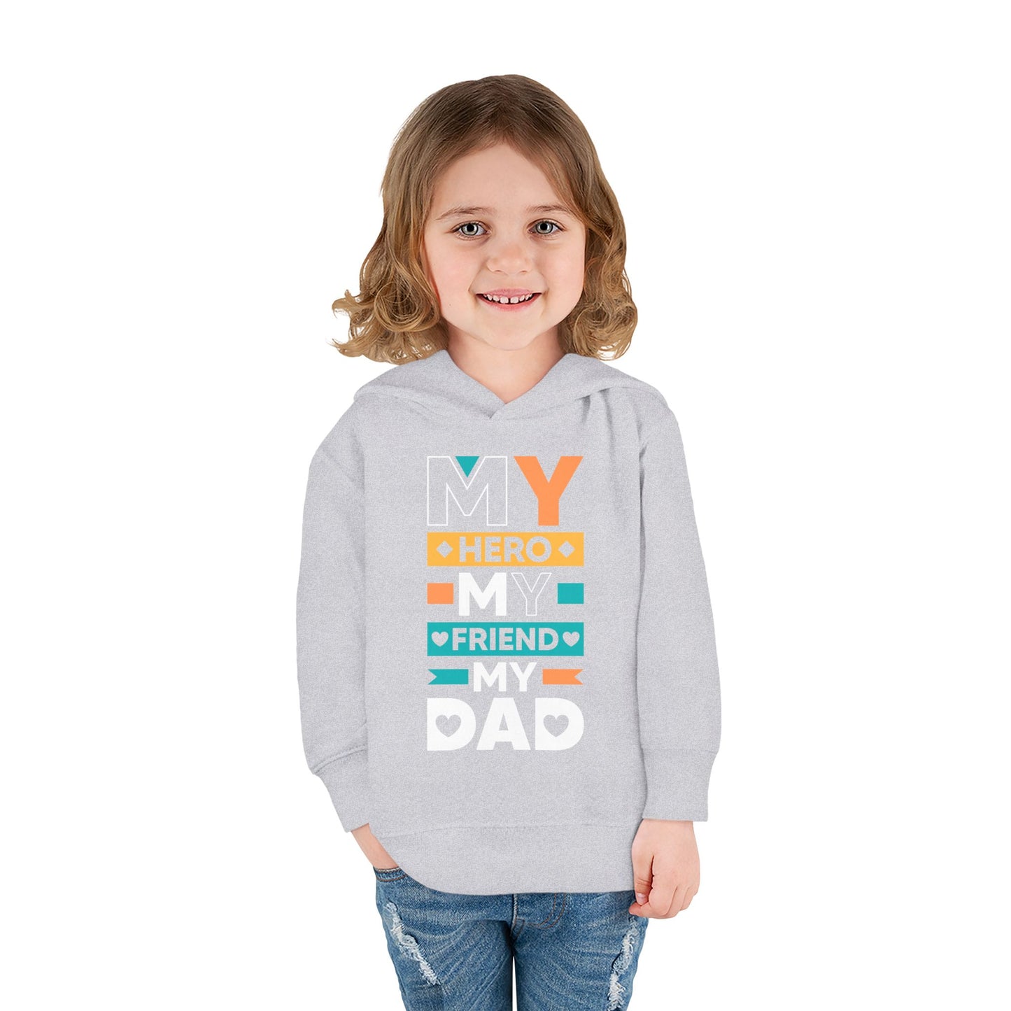 Toddler Fleece Hoodie - 'My Dad My Hero' Design