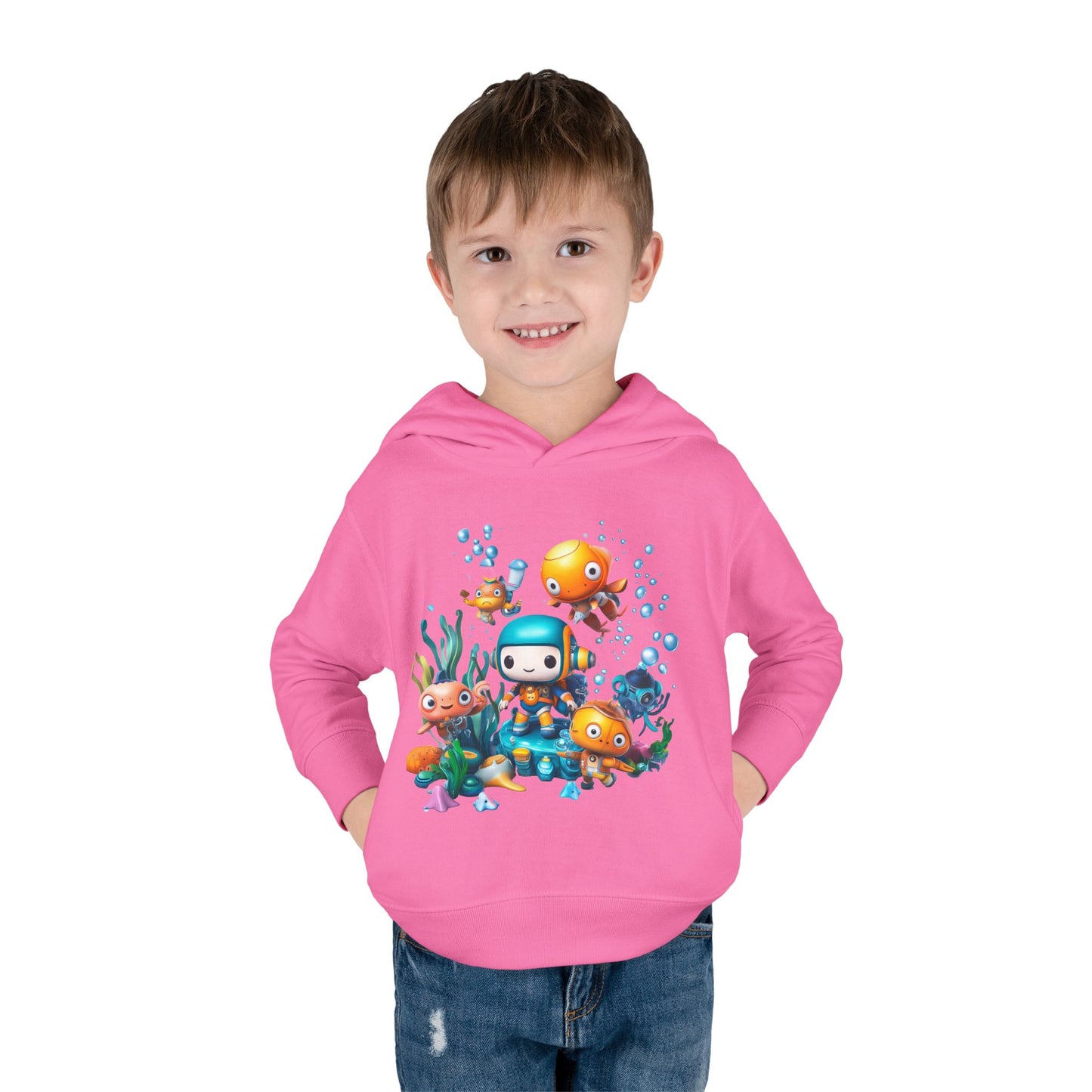 Toddler Fleece Hoodie - Underwater Mission Design