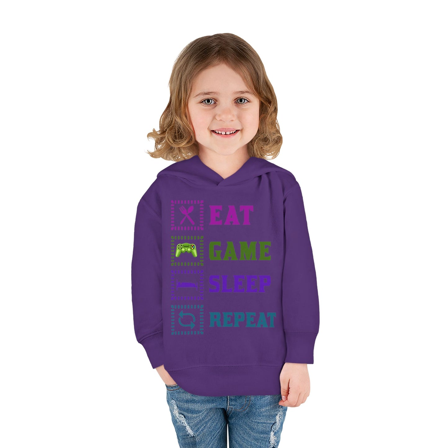 Toddler Hoodie - Eat Game Sleep Repeat Design