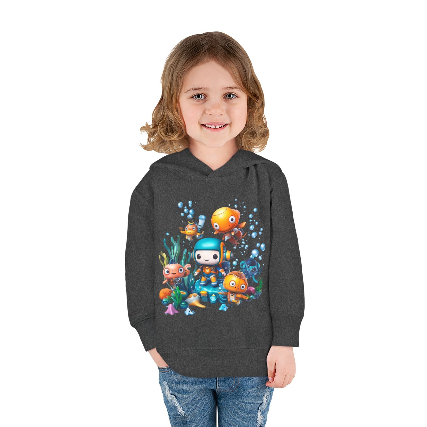 Toddler Fleece Hoodie - Underwater Mission Design