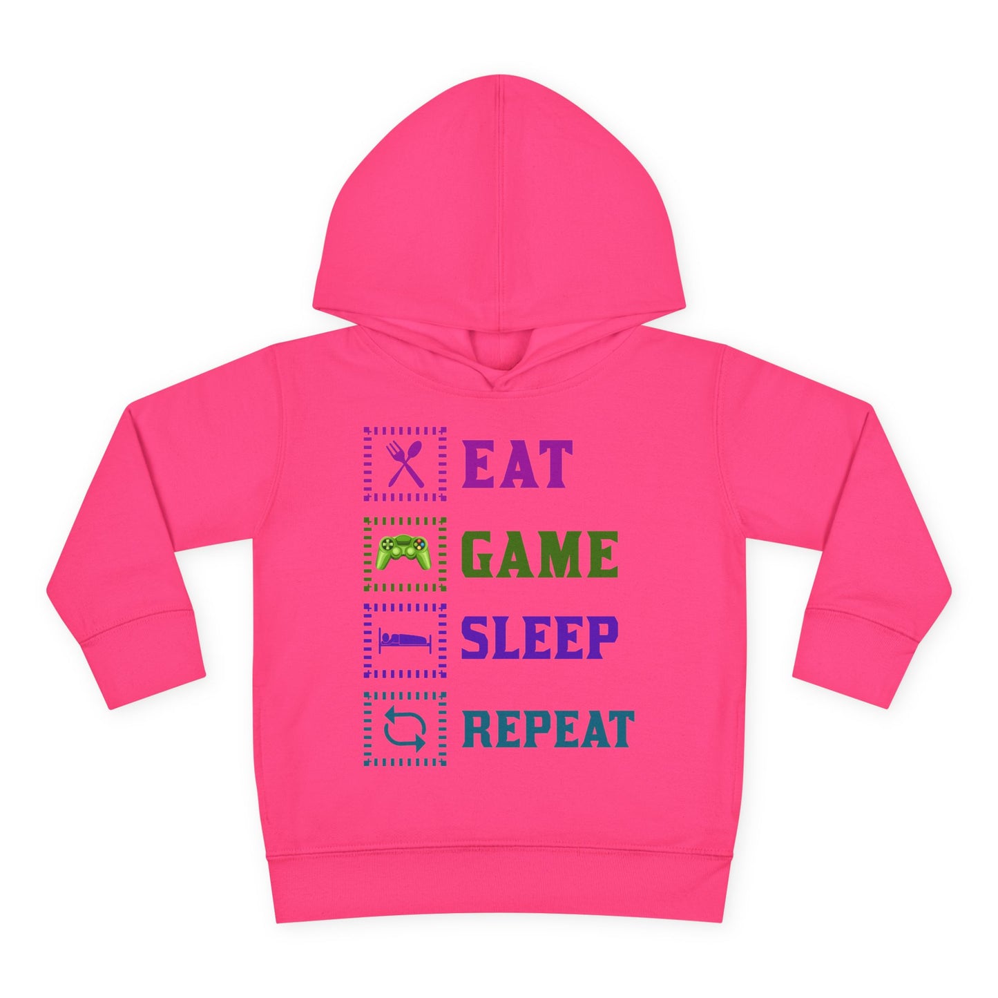 Toddler Hoodie - Eat Game Sleep Repeat Design