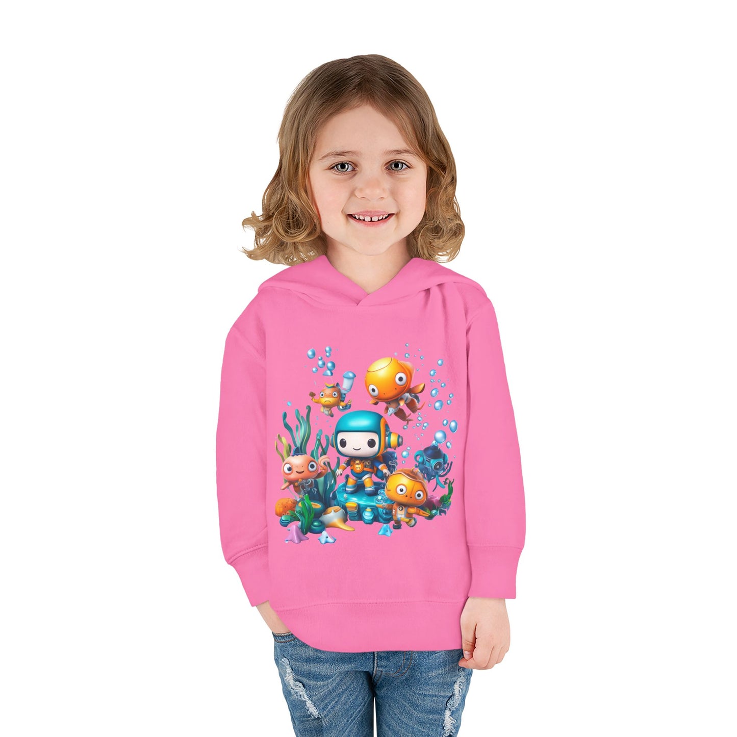 Toddler Fleece Hoodie - Underwater Mission Design