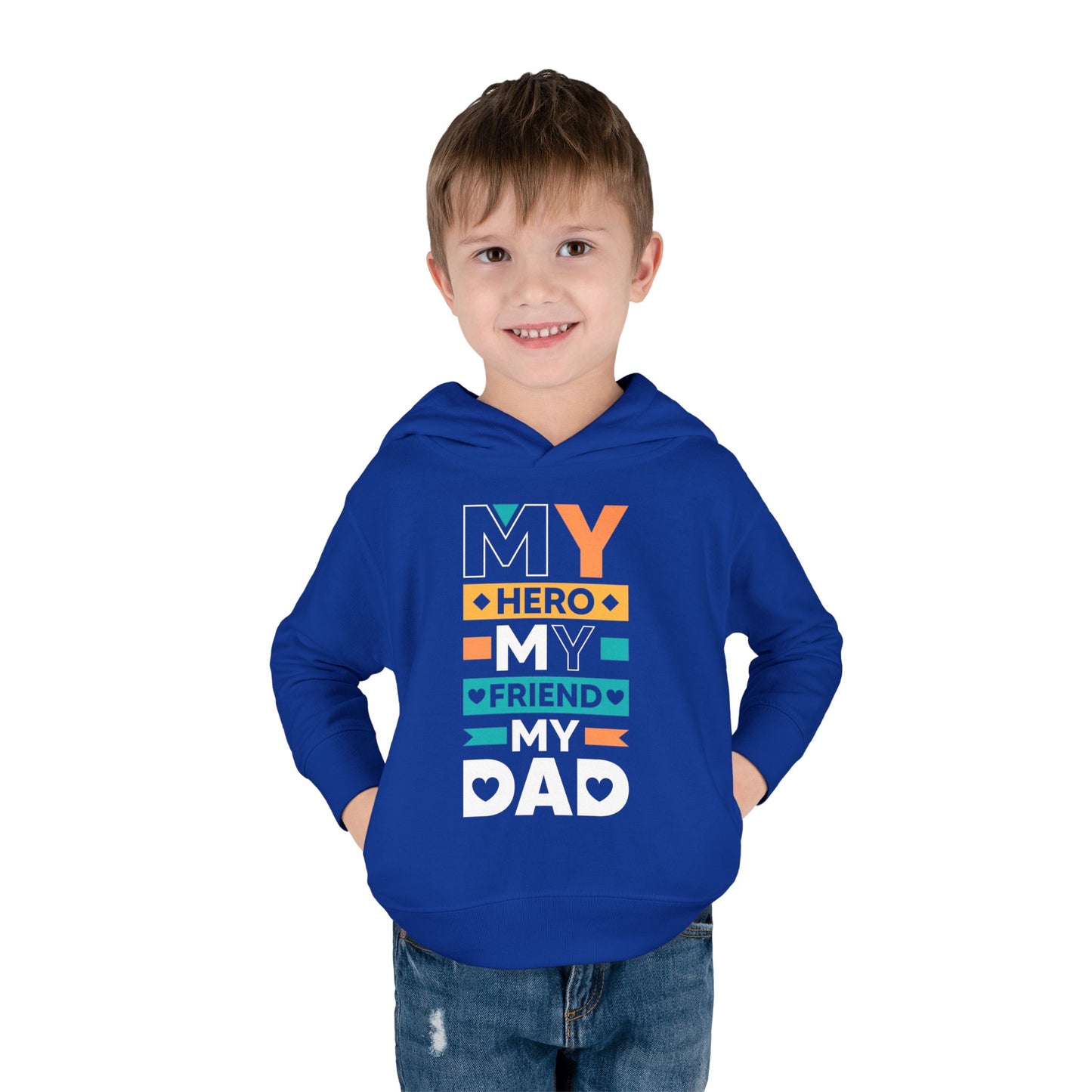 Toddler Fleece Hoodie - 'My Dad My Hero' Design