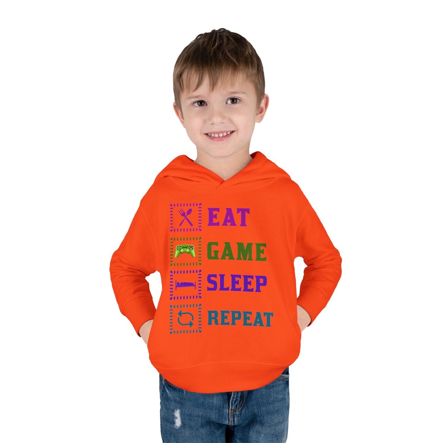 Toddler Hoodie - Eat Game Sleep Repeat Design