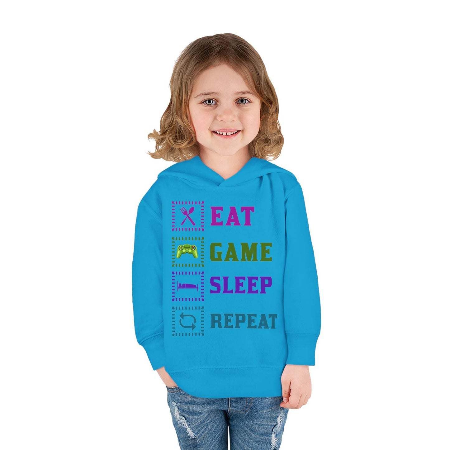 Toddler Hoodie - Eat Game Sleep Repeat Design