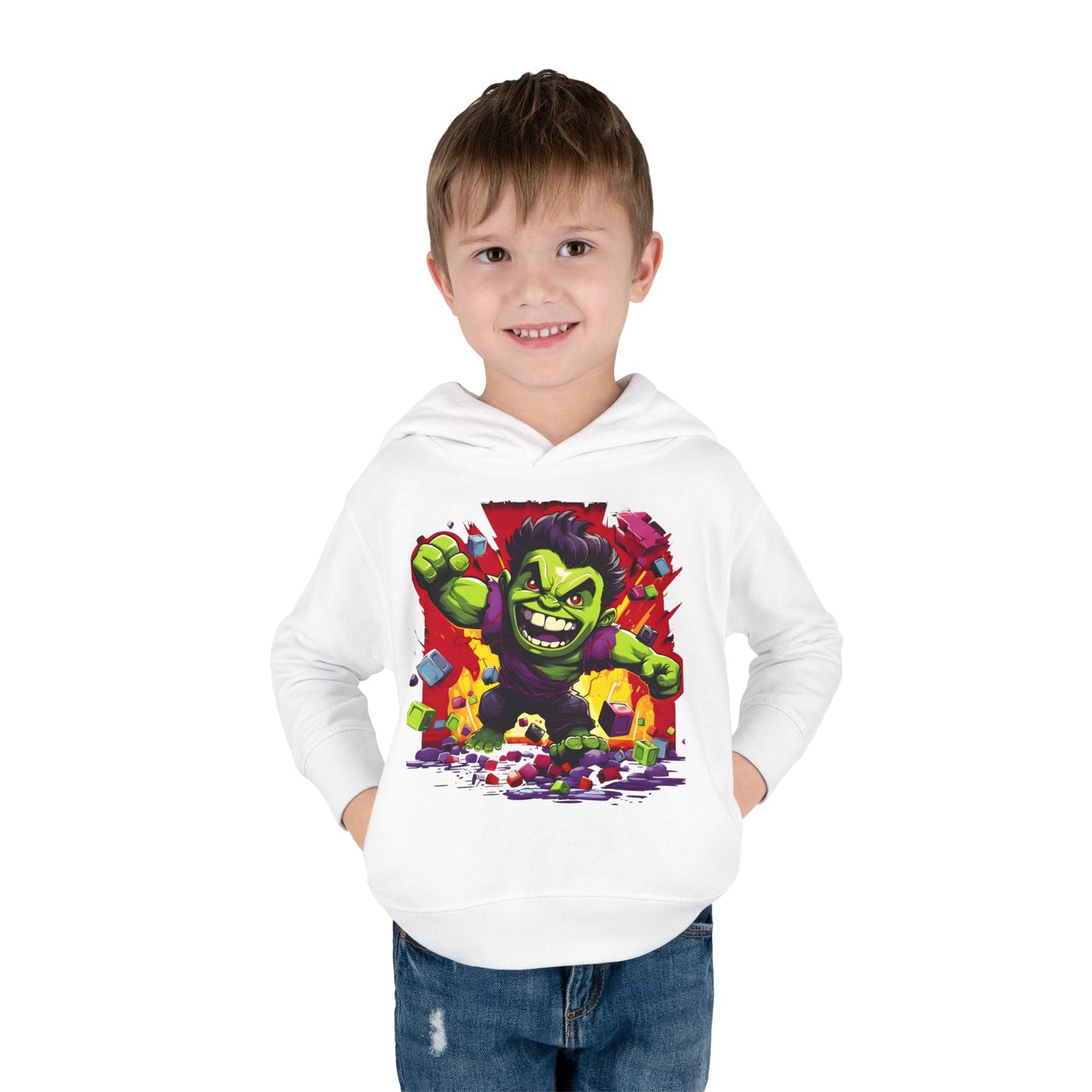 Toddler Hoodie - Cartoon Hulk Design