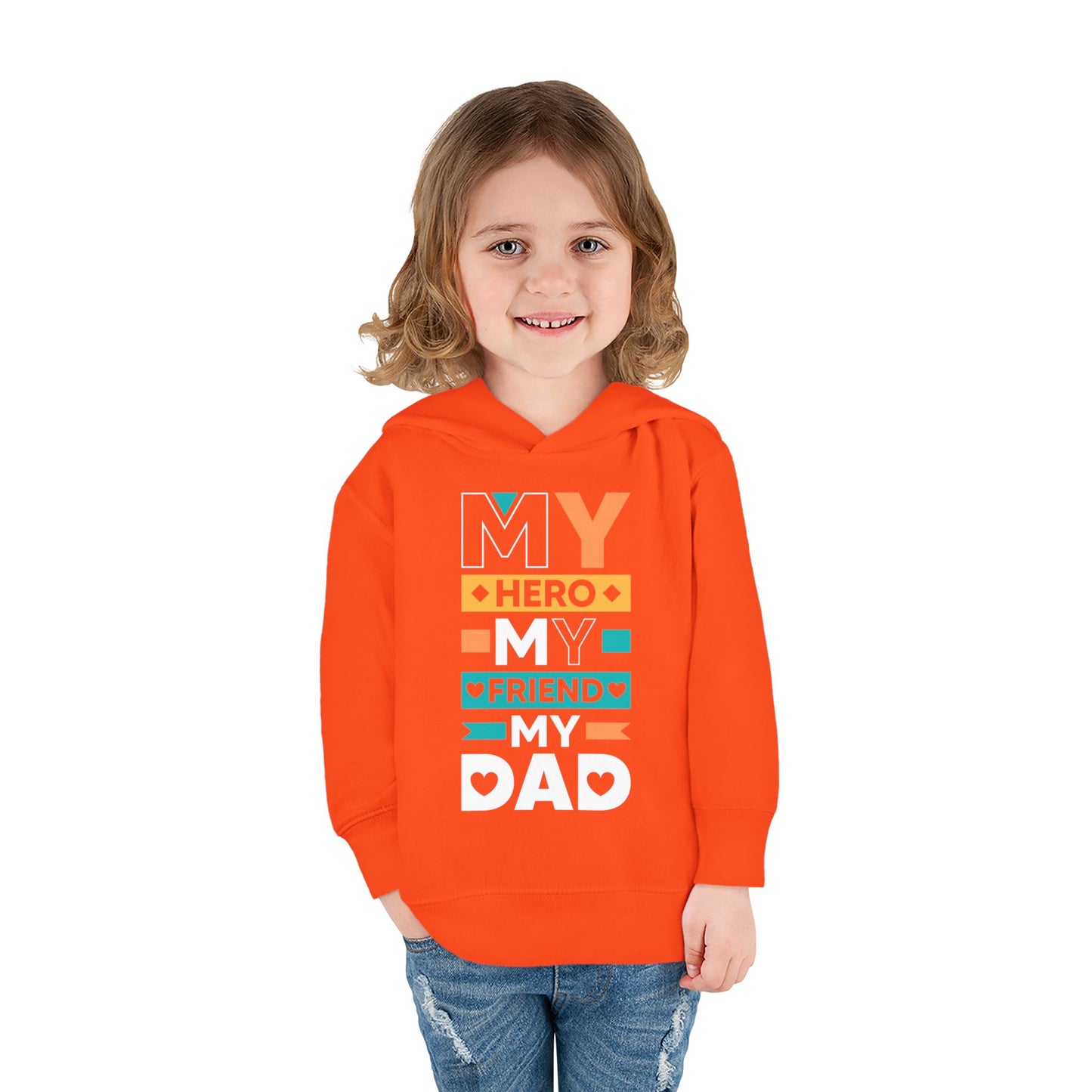 Toddler Fleece Hoodie - 'My Dad My Hero' Design