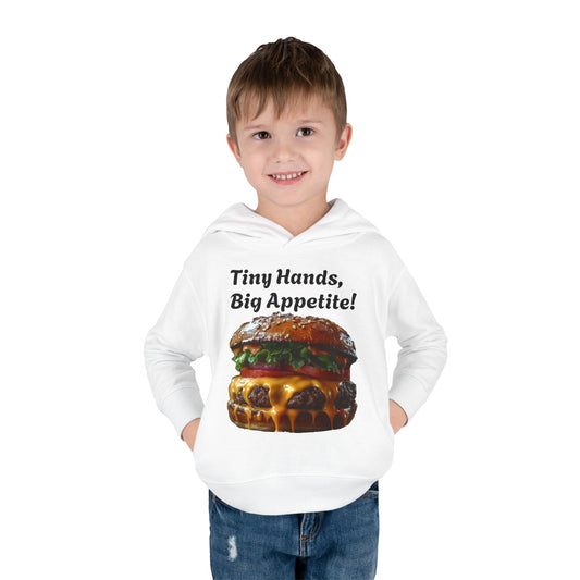 Toddler Hoodie Tiny Hands Big Appetite Burger Shirt