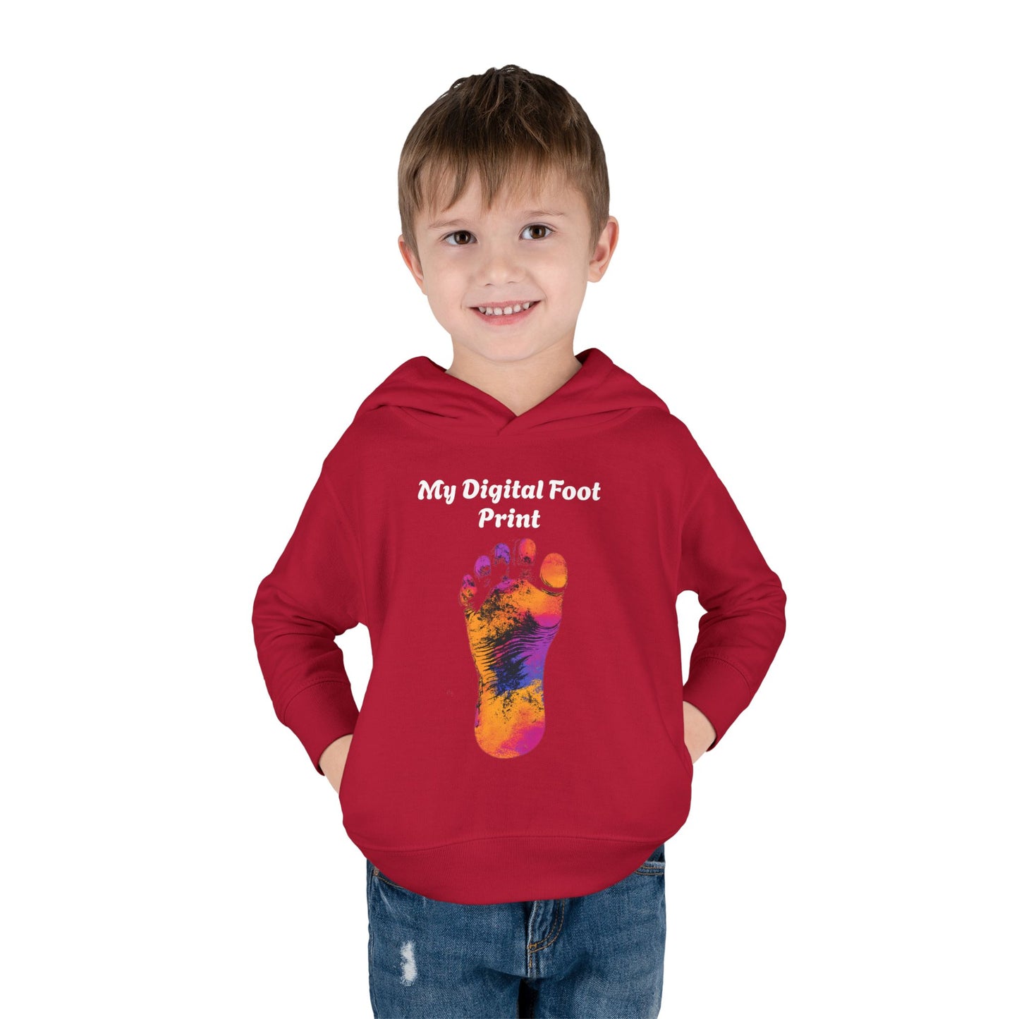 Toddler Fleece Hoodie - My Digital Foot Print Design