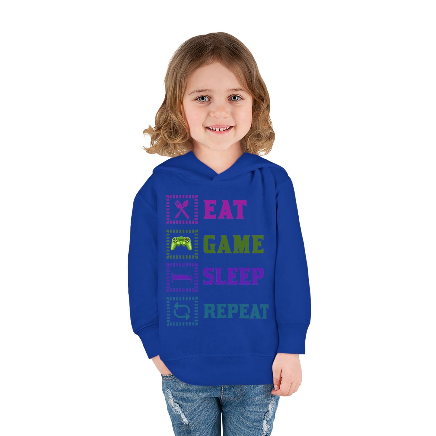 Toddler Hoodie - Eat Game Sleep Repeat Design