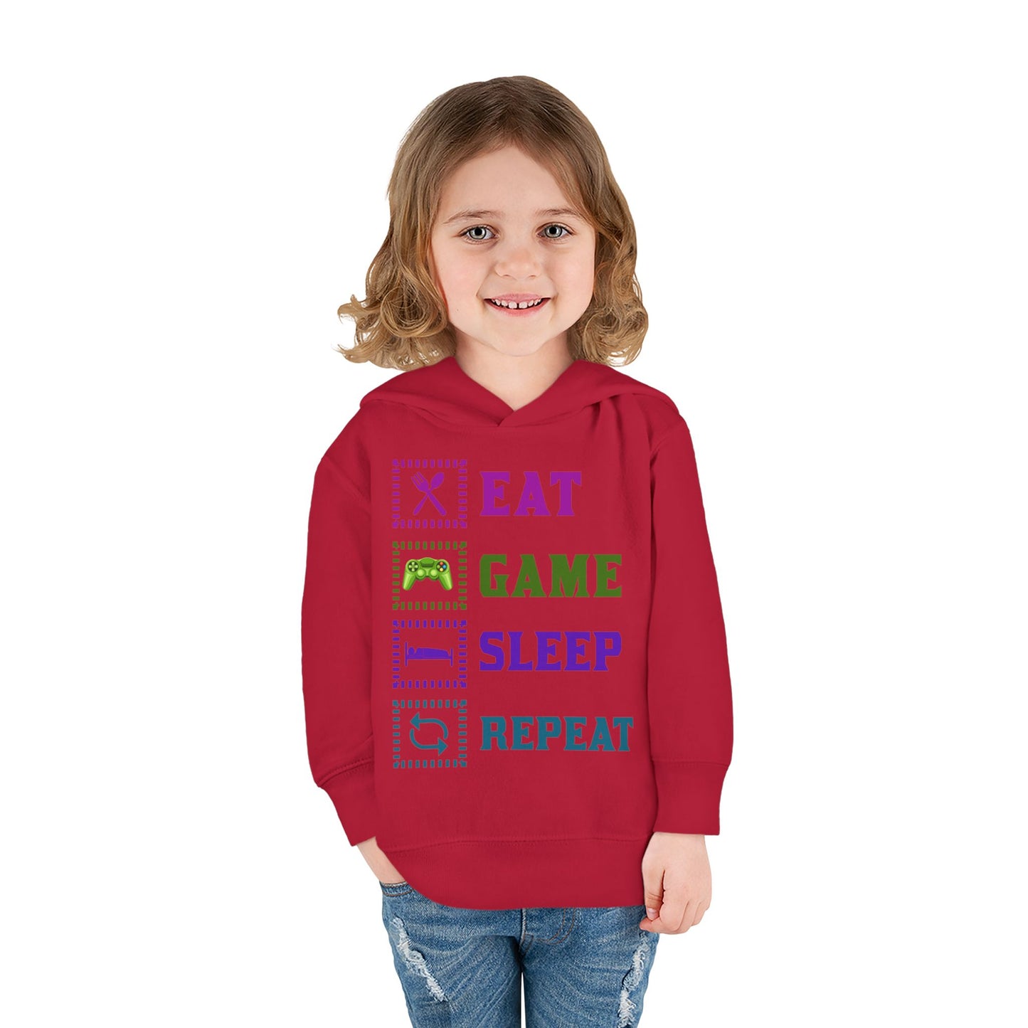 Toddler Hoodie - Eat Game Sleep Repeat Design