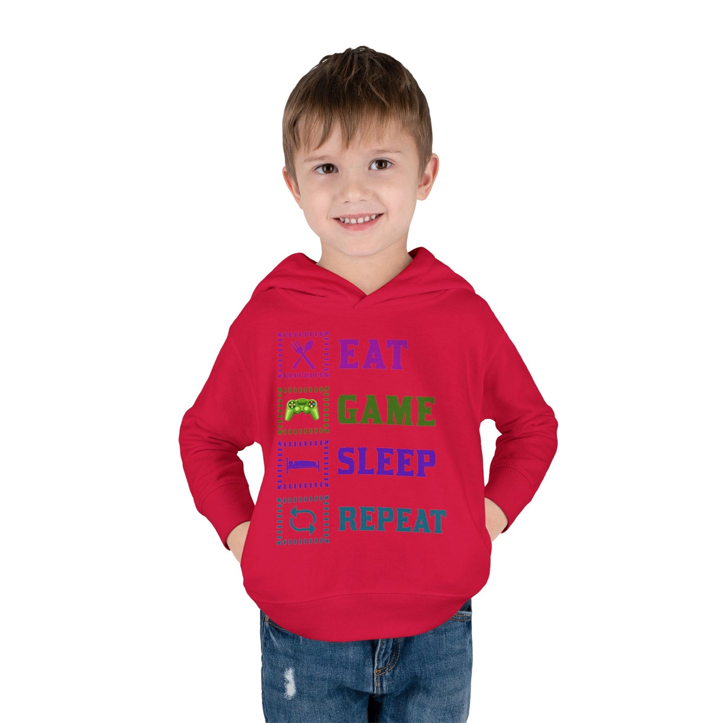 Toddler Hoodie - Eat Game Sleep Repeat Design