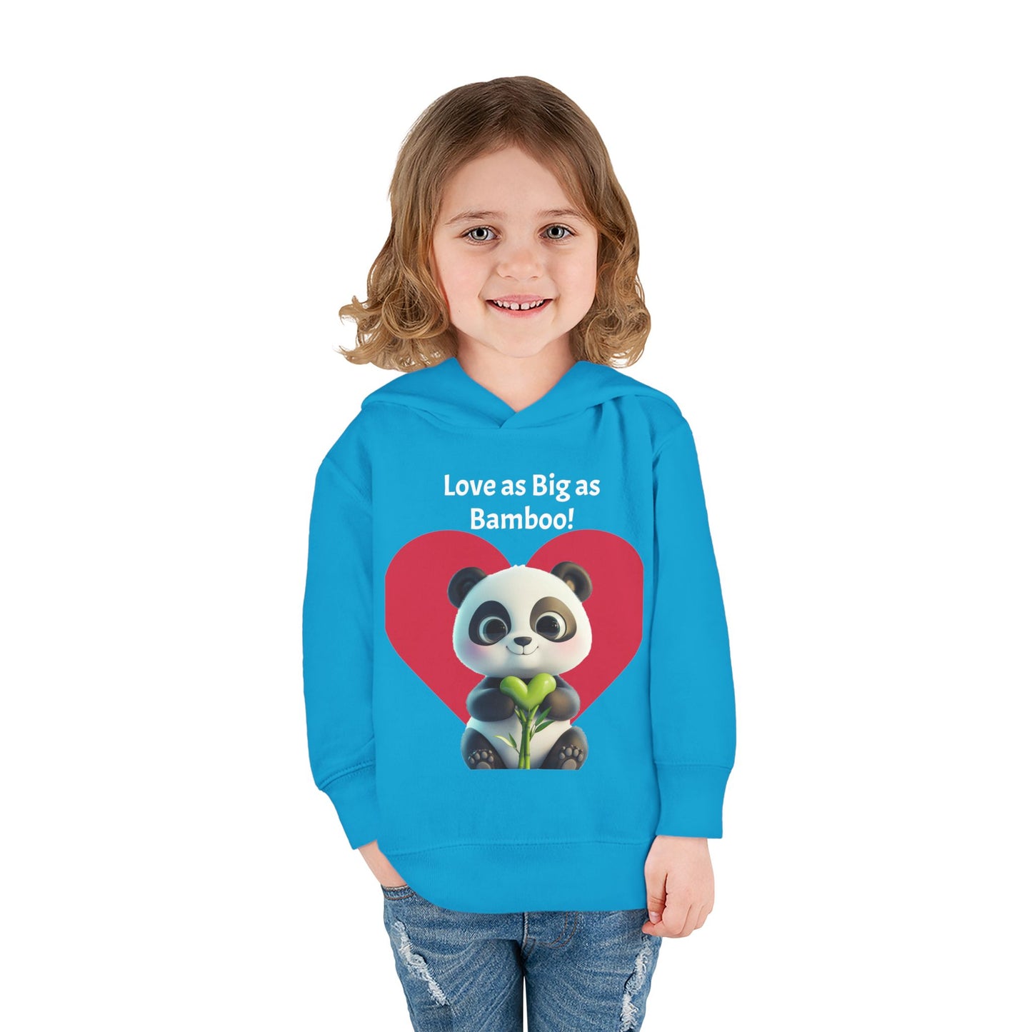 Toddler Fleece Hoodie - Panda Love as Big as Bamboo