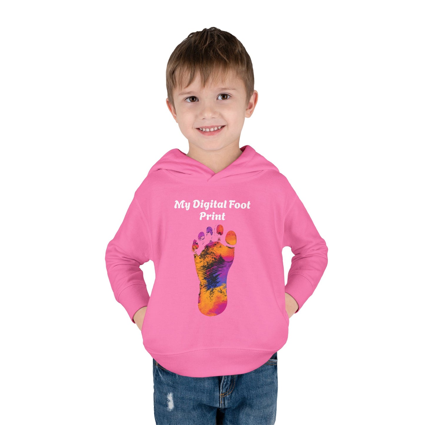 Toddler Fleece Hoodie - My Digital Foot Print Design