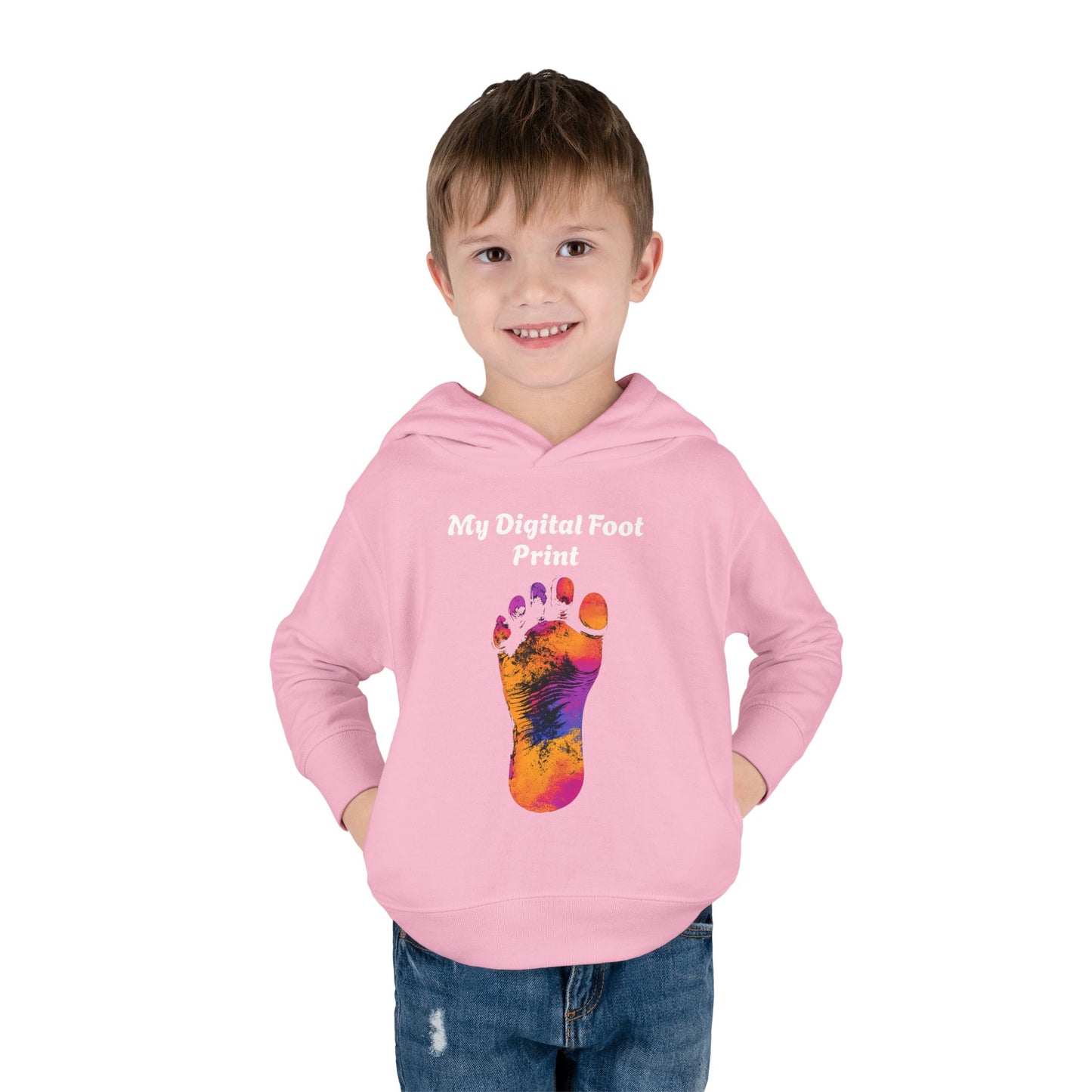 Toddler Fleece Hoodie - My Digital Foot Print Design