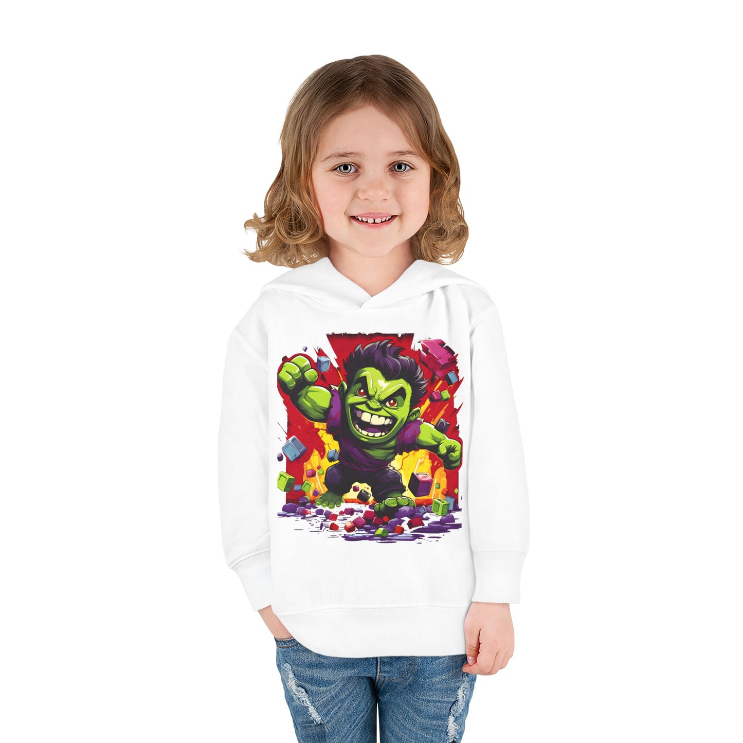 Toddler Hoodie - Cartoon Hulk Design