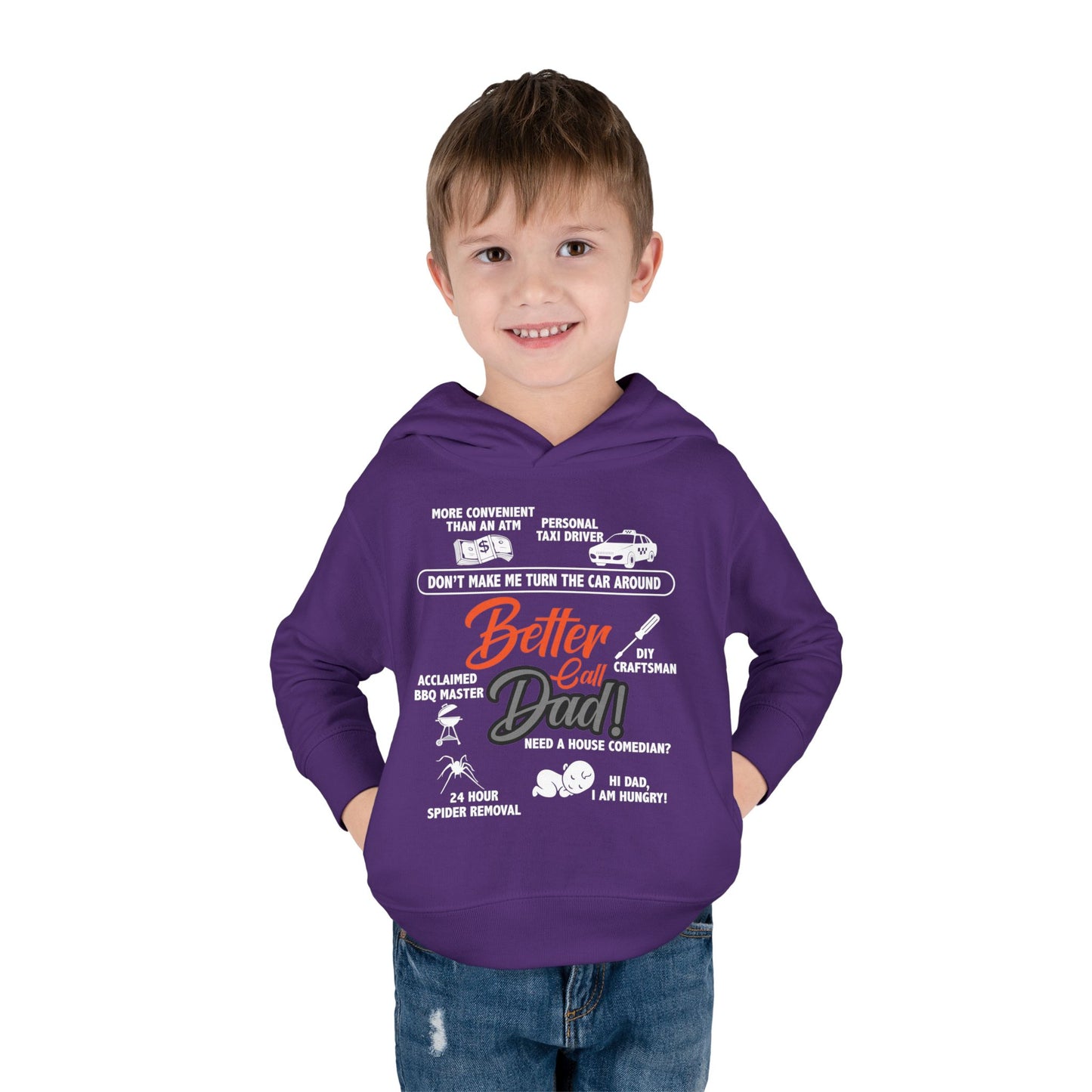 Toddler Fleece Hoodie - 'Better Call Dad' Design